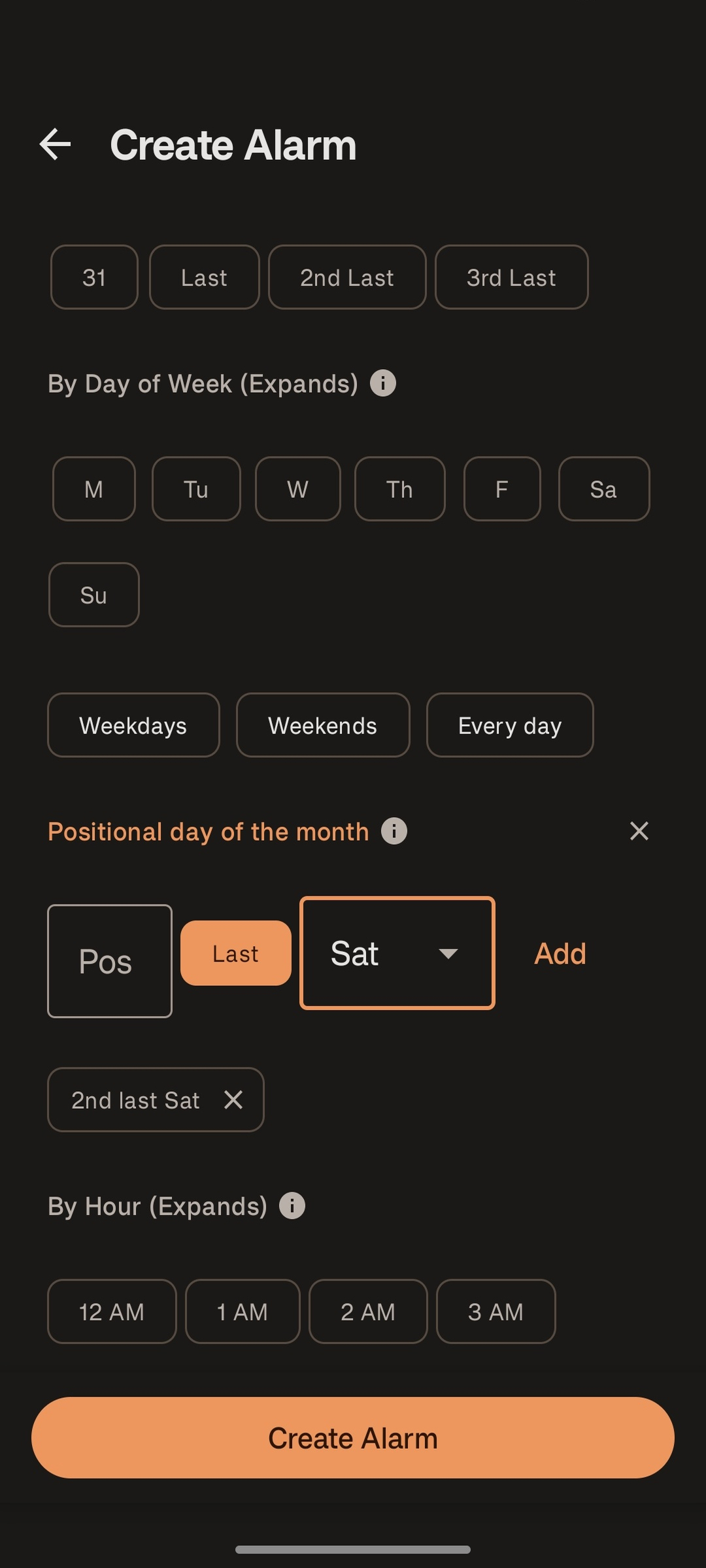 Advanced schedule editor